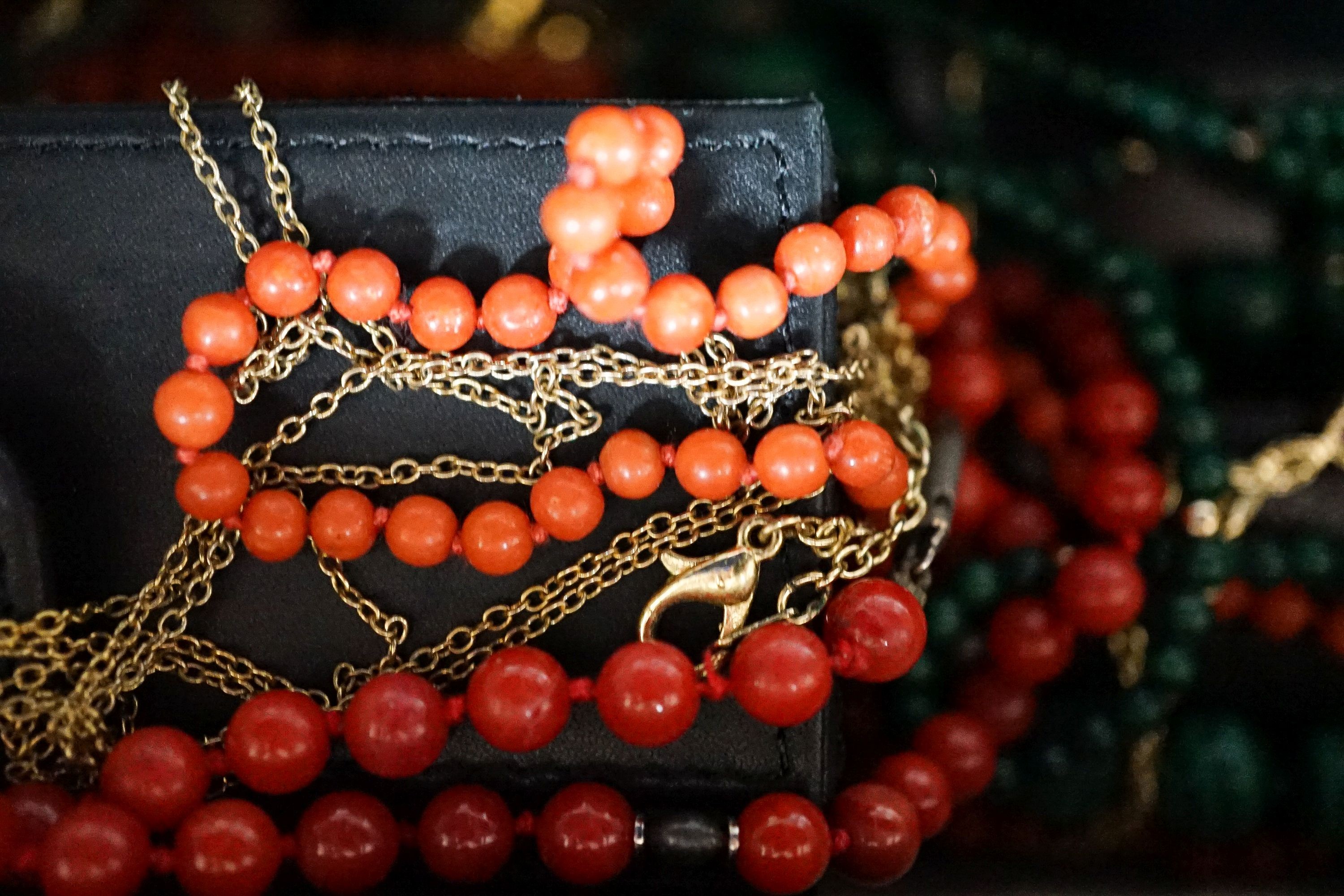 A quantity of costume jewellery in two cases.